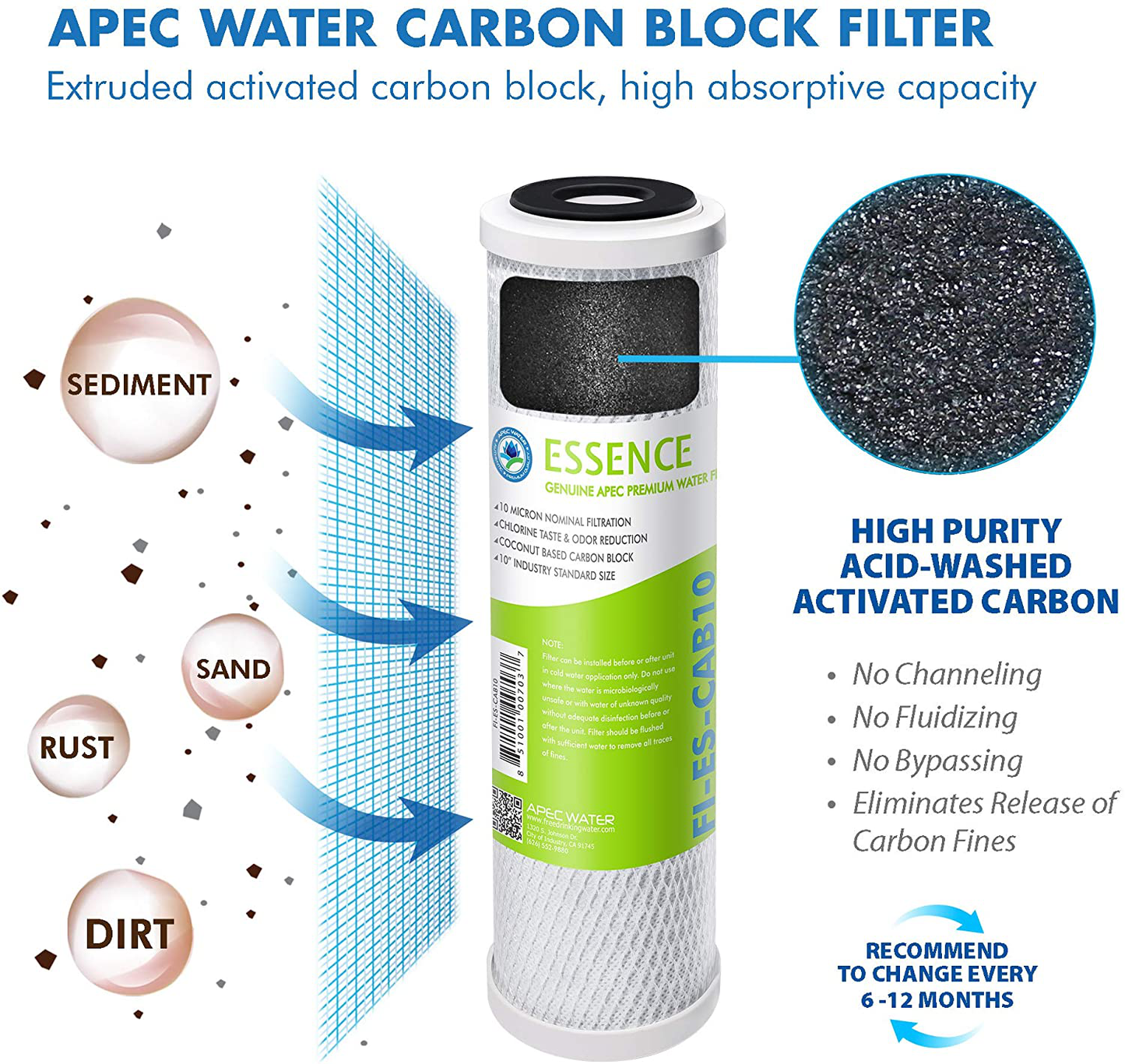 APEC Water Systems FILTER-MAX-ES50 & Water Systems FILTER-SET-ES High Capacity Replacement Pre-Filter Set For Essence Series Reverse Osmosis Water Filter System Stage 1-3