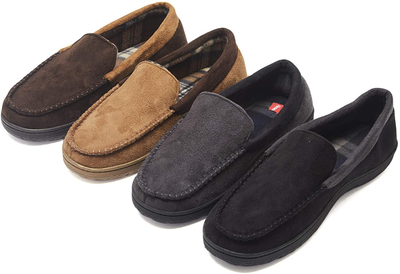 Hanes Men'S Moccasin Slipper House Shoe with Indoor Outdoor Memory Foam Sole Fresh Iq Odor Protection