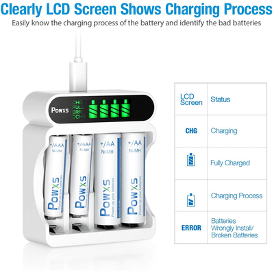 LCD AA AAA Battery Charger for NIMH NICD AA AAA Rechargeable Batteries