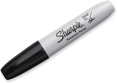 Sharpie 38264PP Permanent Markers, Chisel Tip, Black, 4 Count
