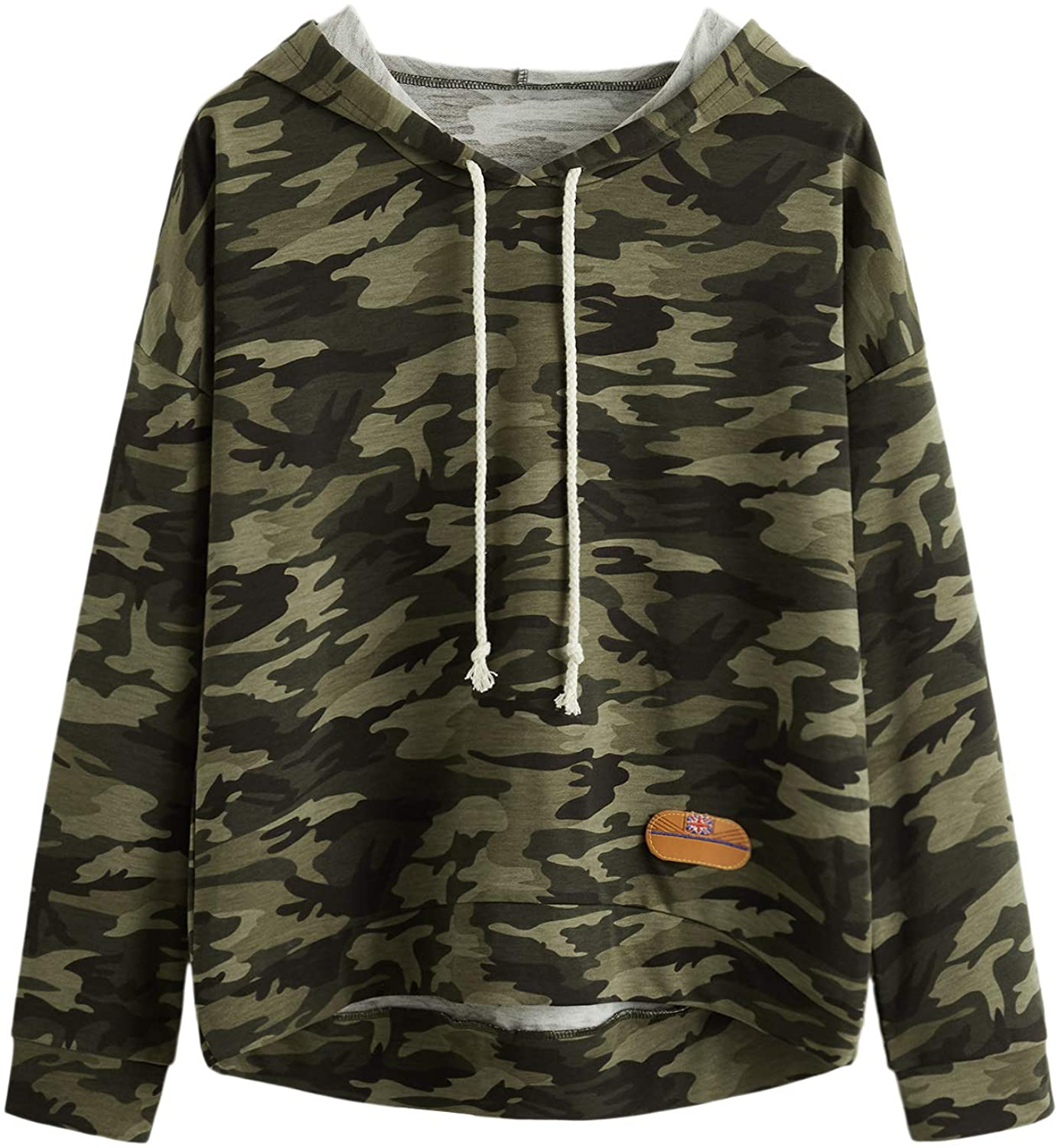 SweatyRocks Women's Long Sleeve Hoodie Sweatshirt Colorblock Tie Dye Print Tops