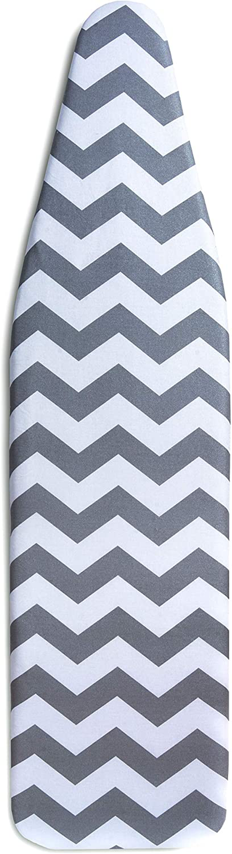 Epica Silicone Coated Ironing Board Cover- Resists Scorching and Staining - 15" x54 (Grey Chevron)
