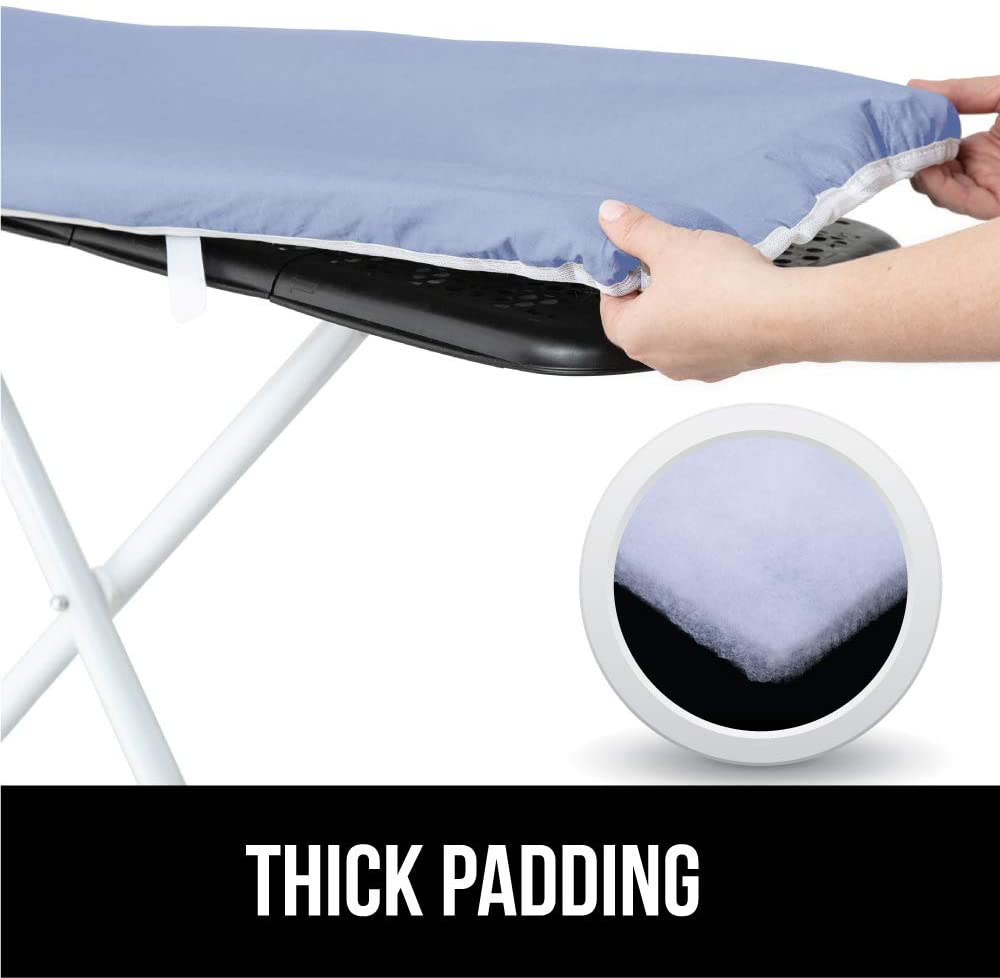 Gorilla Grip Reflective Silicone Ironing Board Cover, Resist Scorching and Staining, 15x54, Hook and Loop Fastener Straps, Pads Fit Large and Standard Boards, Elastic Edge, Thick Padding, Turquoise