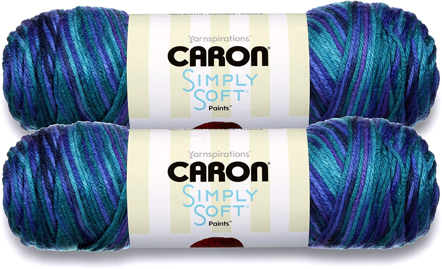 Caron Simply Soft Bulk Buy Paints 100% Acrylic Yarn (2-Pack) ~ 5 oz. Skeins