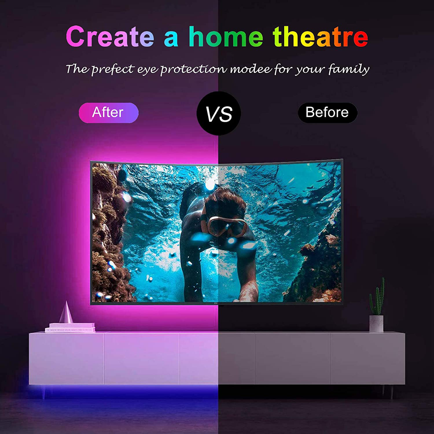 50ft Led Strip Lights, Keepsmile 5050 RGB Color Changing Led Light Strips, Led Lights for Bedroom, Kitchen, Home Decoration