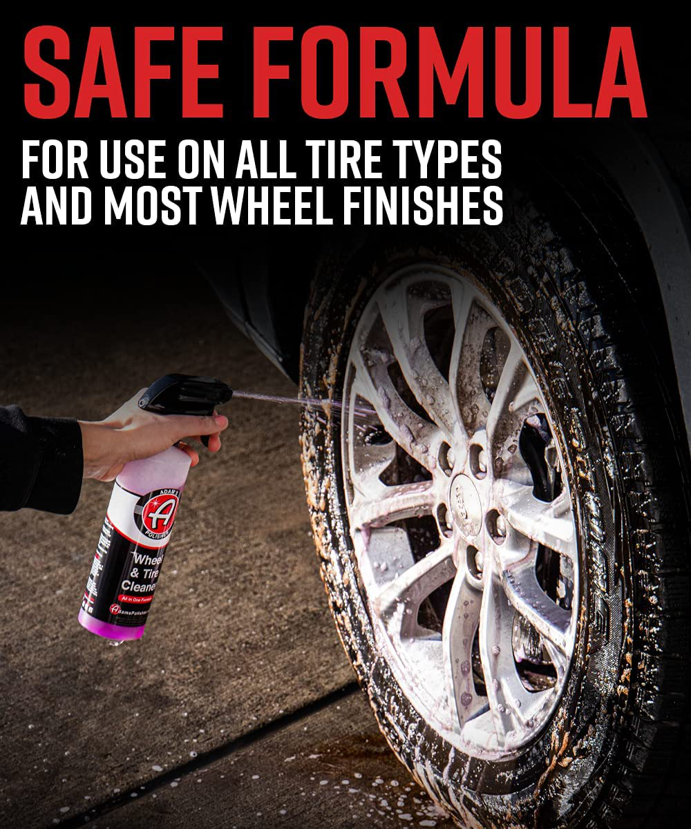 Adam’s Wheel & Tire Cleaner Professional All in One Tire & Wheel Cleaner Use W/Wheel Brush & Tire Brush