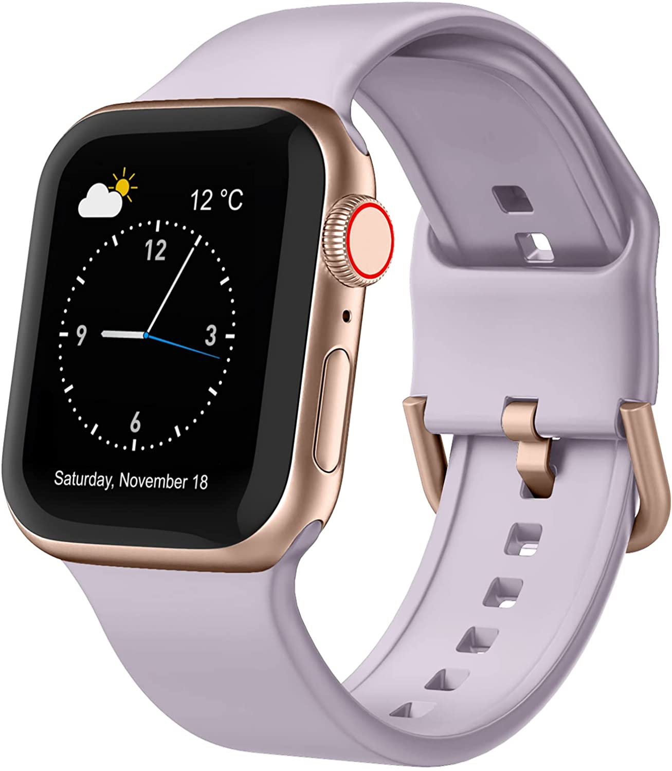 Adepoy Compatible with Apple Watch Bands Soft Silicone Sport Wristbands Replacement Strap with Classic Clasp for iWatch