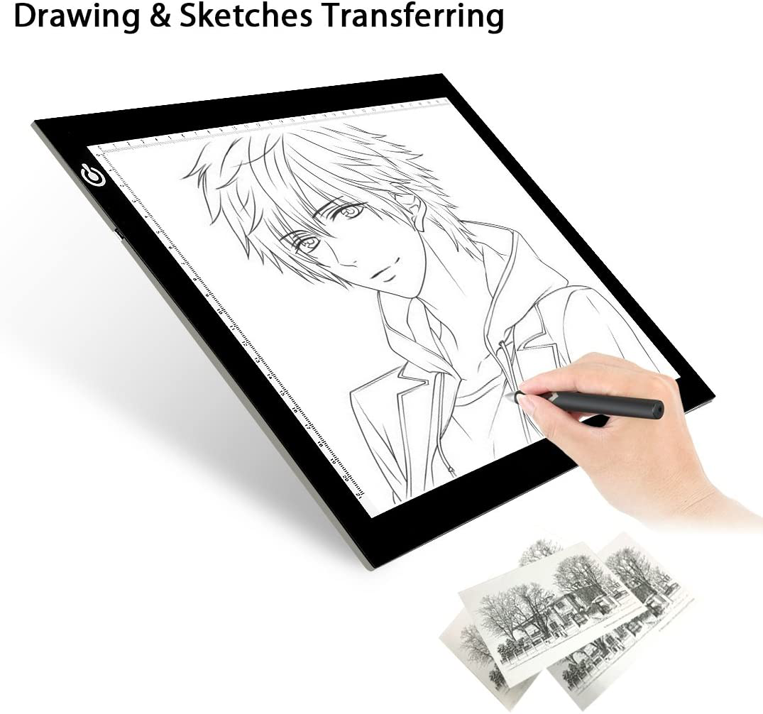 Tracing LED Copy Board Light Box, Ultra-Thin Adjustable USB Power Artcraft LED Trace Light Pad for Tattoo Drawing, Streaming, Sketching, Animation, Stenciling