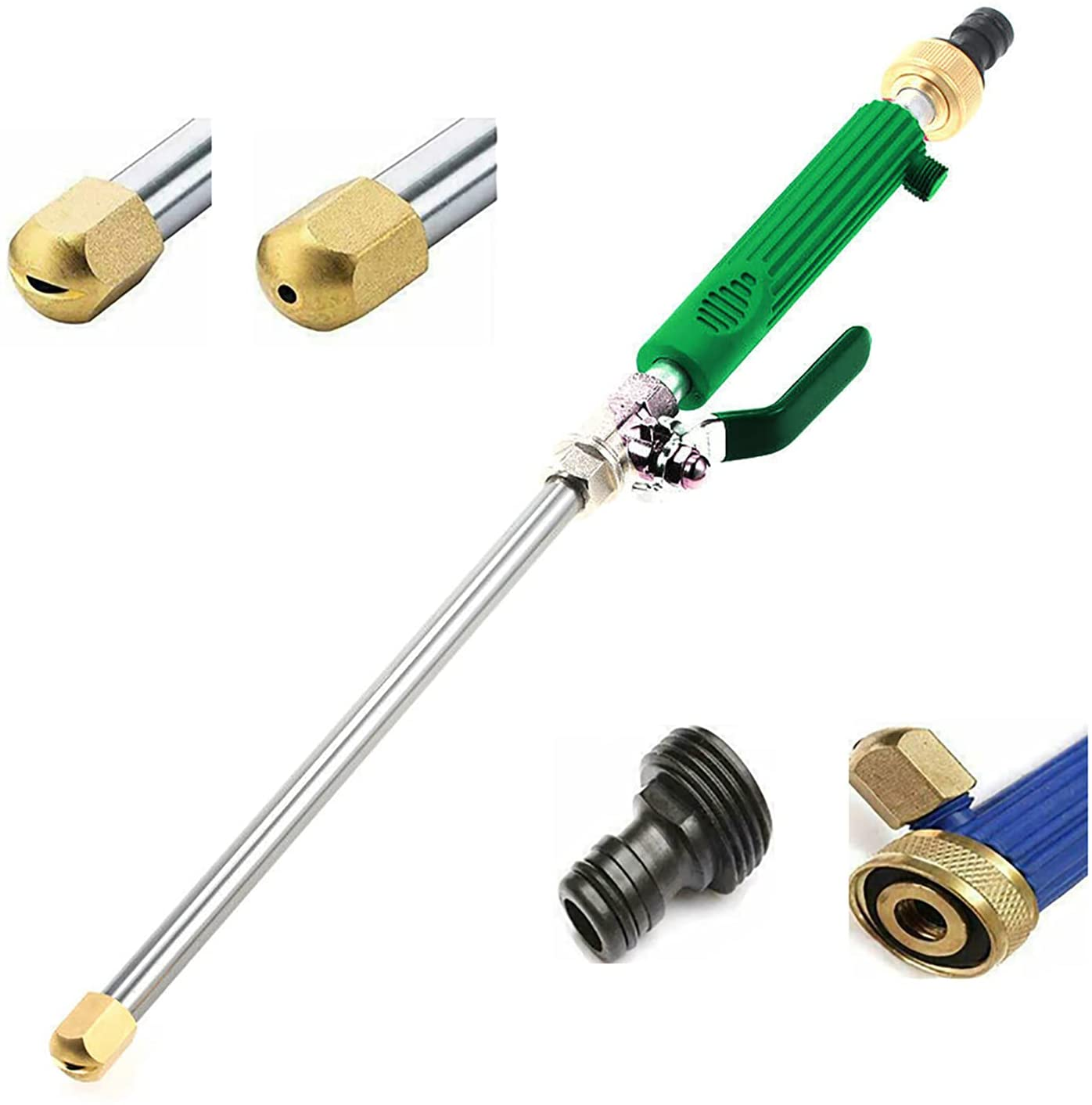 Uptuoli High Pressure Hydro Jet Wand, Extendable Garden Sprayer 2 in 1 Power Washer Attachment Water Hose Nozzle Car Washer Glass Cleaning Tool Window Water Cleaner