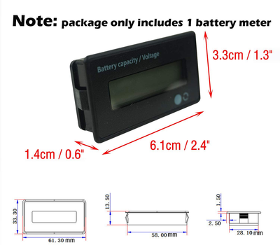 DC 12V 24V 36V 48V 72V Battery Meter, Battery Capacity Voltage Monitor Gauge Indicator, Lead-Acid&Lithium ion Battery Tester, for Golf Cart RV Marine Boat Club Car Motorcycle - With Alarm, Blue