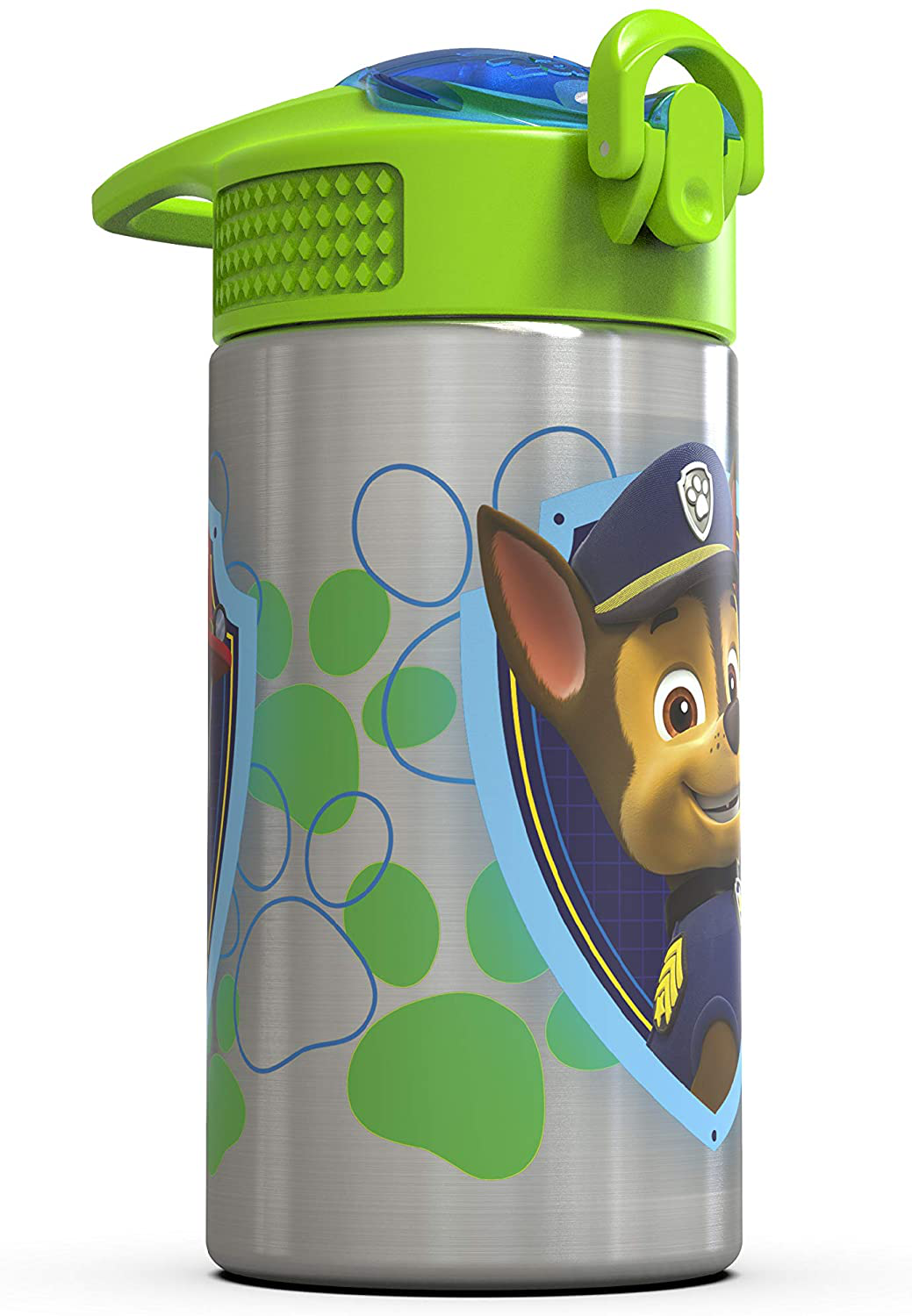 Zak Designs Paw Patrol 15.5oz Stainless Steel Kids Water Bottle with Flip-up Straw Spout - BPA Free Durable Design, Paw Patrol Boy SS