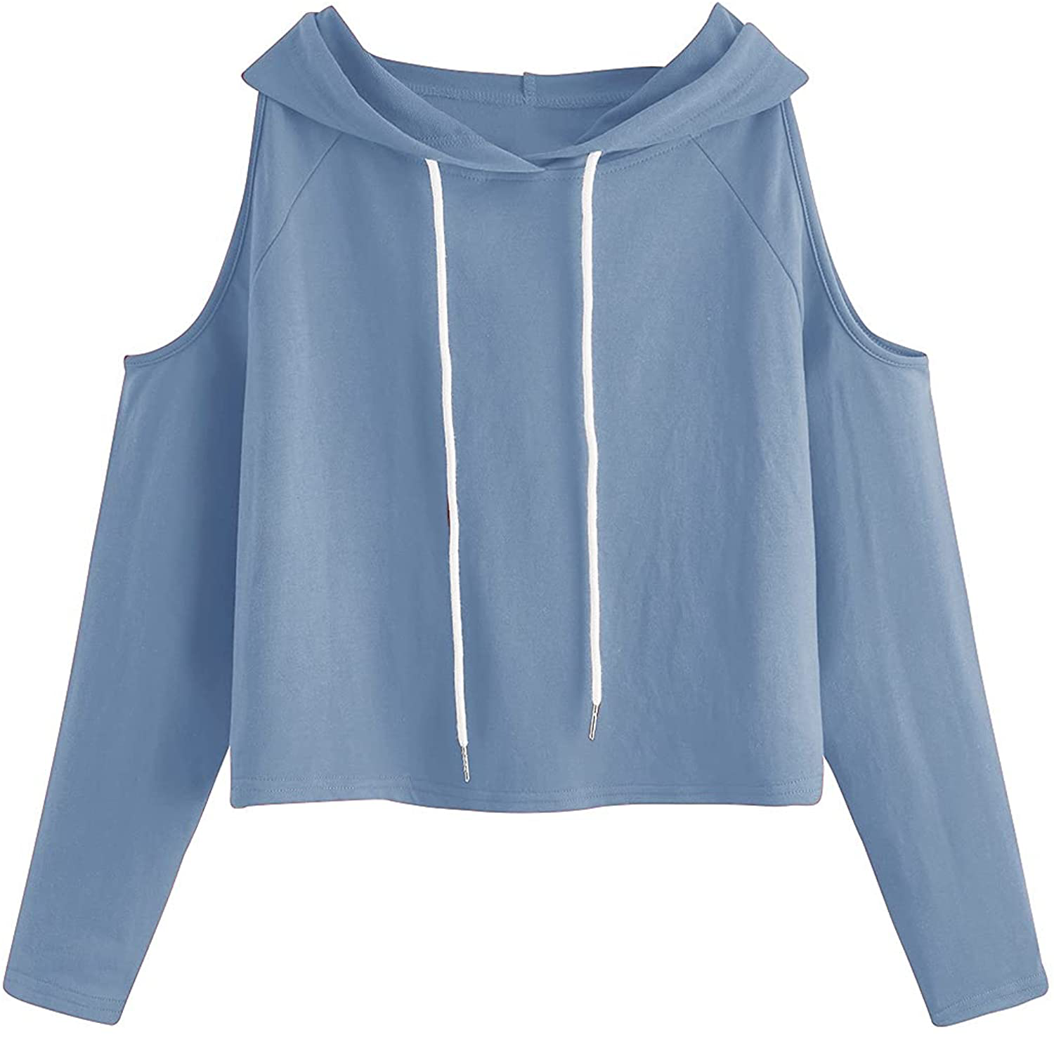 SweatyRocks Women's Cold Shoulder Tie Dye Pullover Hoodie Crop Top Sweatshirt