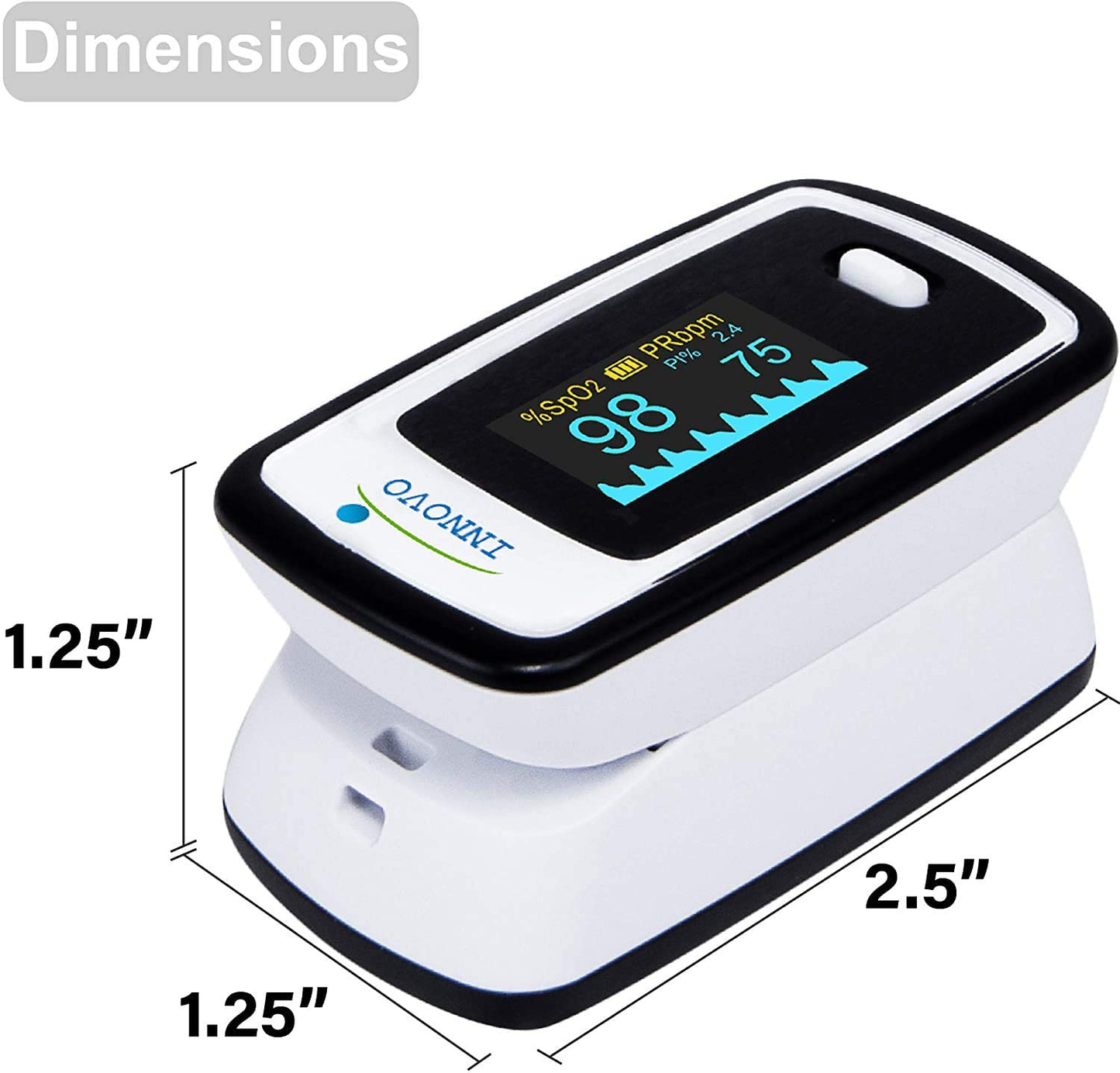 Innovo Deluxe Ip900Ap Fingertip Pulse Oximeter with Plethysmograph and Perfusion Index (Off-White with Black)