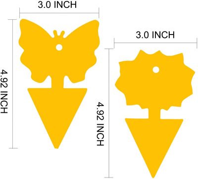 24PCS Fruit Fly Sticky Traps, Fungus Gnat Traps Insect Trap for Plants Kitchen Indoor and Outdoor(24 Light Yellow)