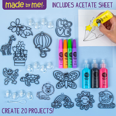 Made by Me Create Your Own Window Art - Paint Your Own Suncatchers - DIY Suncatchers - Arts and Craft Kits for Kids Ages 6, 7, 8, 9