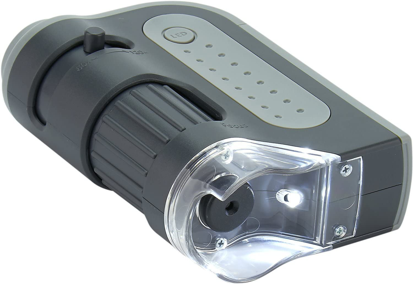 Carson MicroBrite Plus 60x-120x LED Lighted Zoom Pocket Microscope with Aspheric Lens System