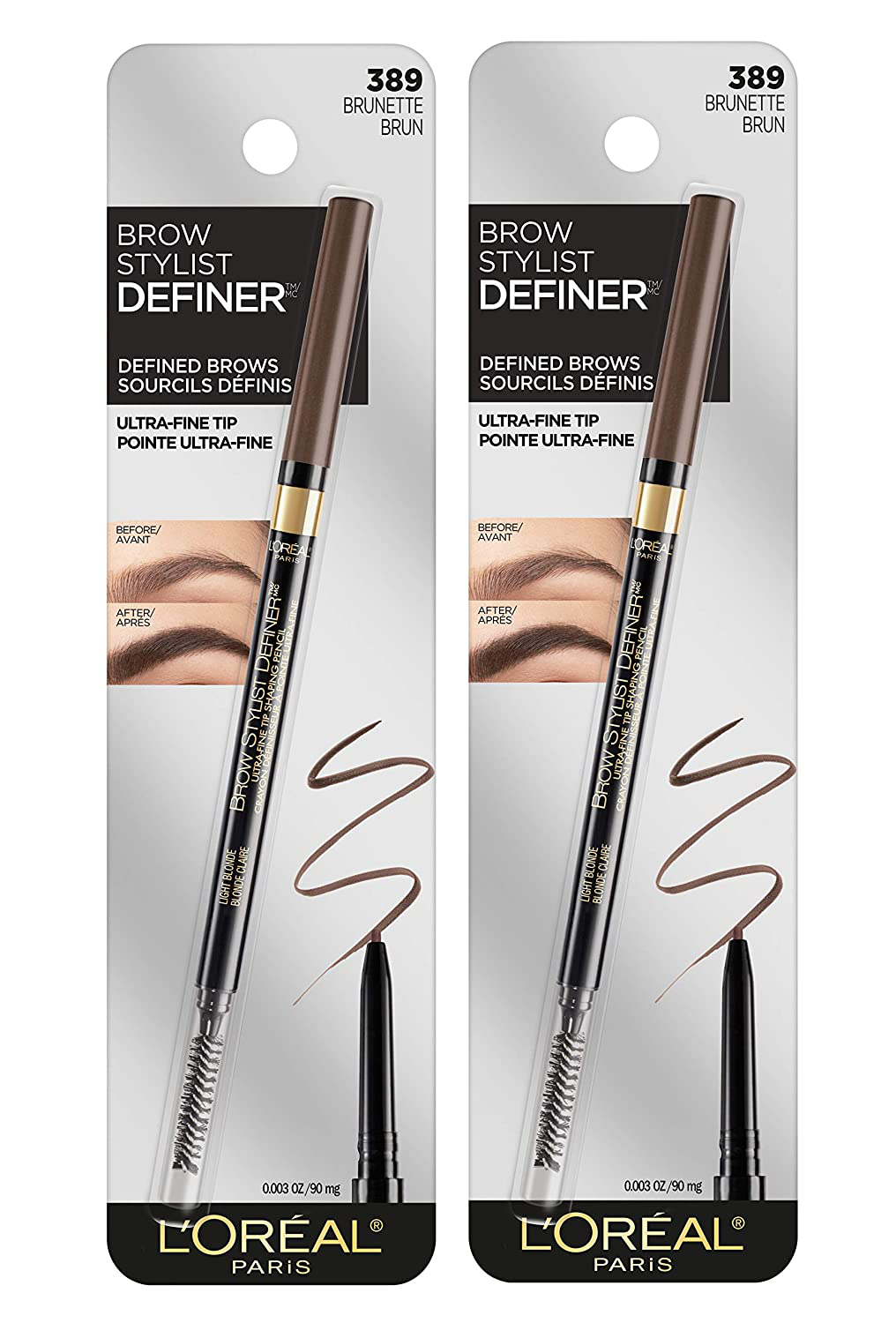 L'Oreal Paris Makeup Brow Stylist Definer Waterproof Eyebrow Pencil UltraFine Mechanical Pencil Draws Tiny Brow Hairs Fills in Sparse Areas Gaps Ounce Count