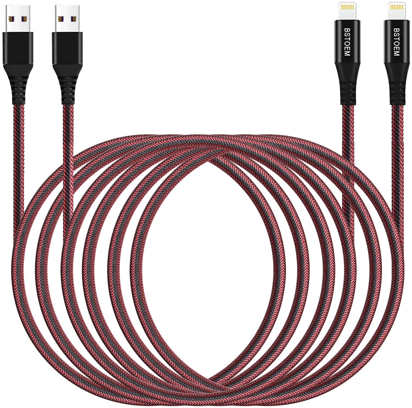 Long iPhone Charger Apple Extra Lightning Charging Cable Cord for iPhone 12/11 Pro/X/Xs Max/XR/X/8 Plus//7 Plus/6/6s/SE/5c/5s/5 iPad Air 2/Mini/Max