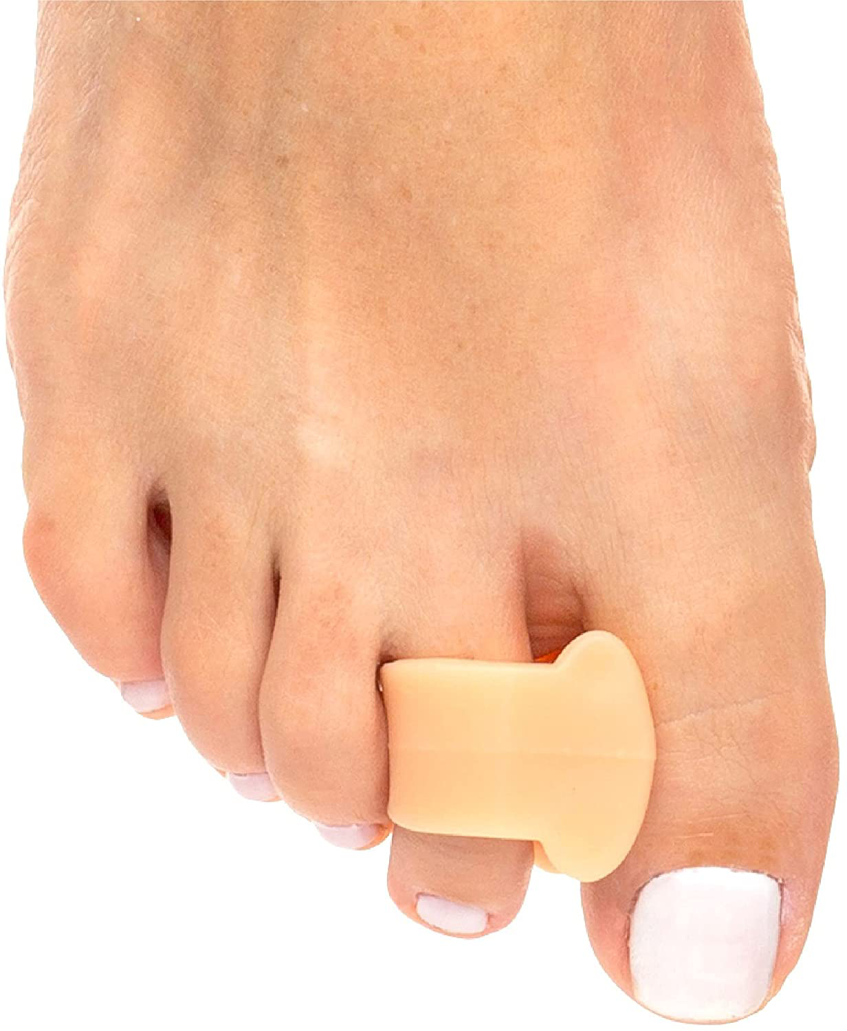 Zentoes Gel Toe Separators for Overlapping Toes, Bunions, Big Toe Alignment, Corrector and Spacer - 4 Pack (White)