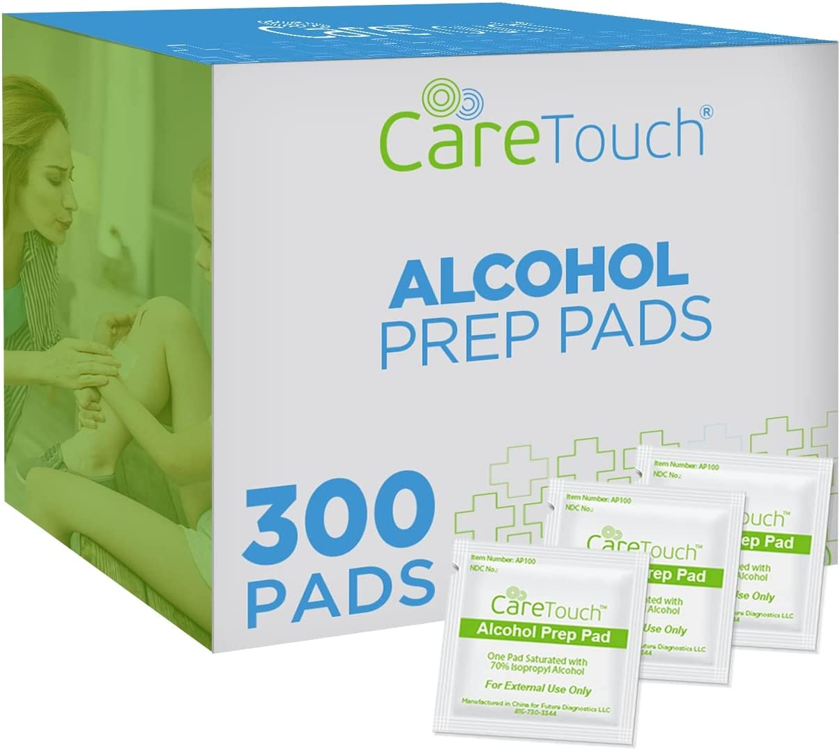 Alcohol Wipes | Individually Wrapped Alcohol Prep Pads with 70% Isopropyl Alcohol, Great for Medical & First Aid Kits | Sterile, Antiseptic 2-Ply Alcohol Swabs - 100 Count