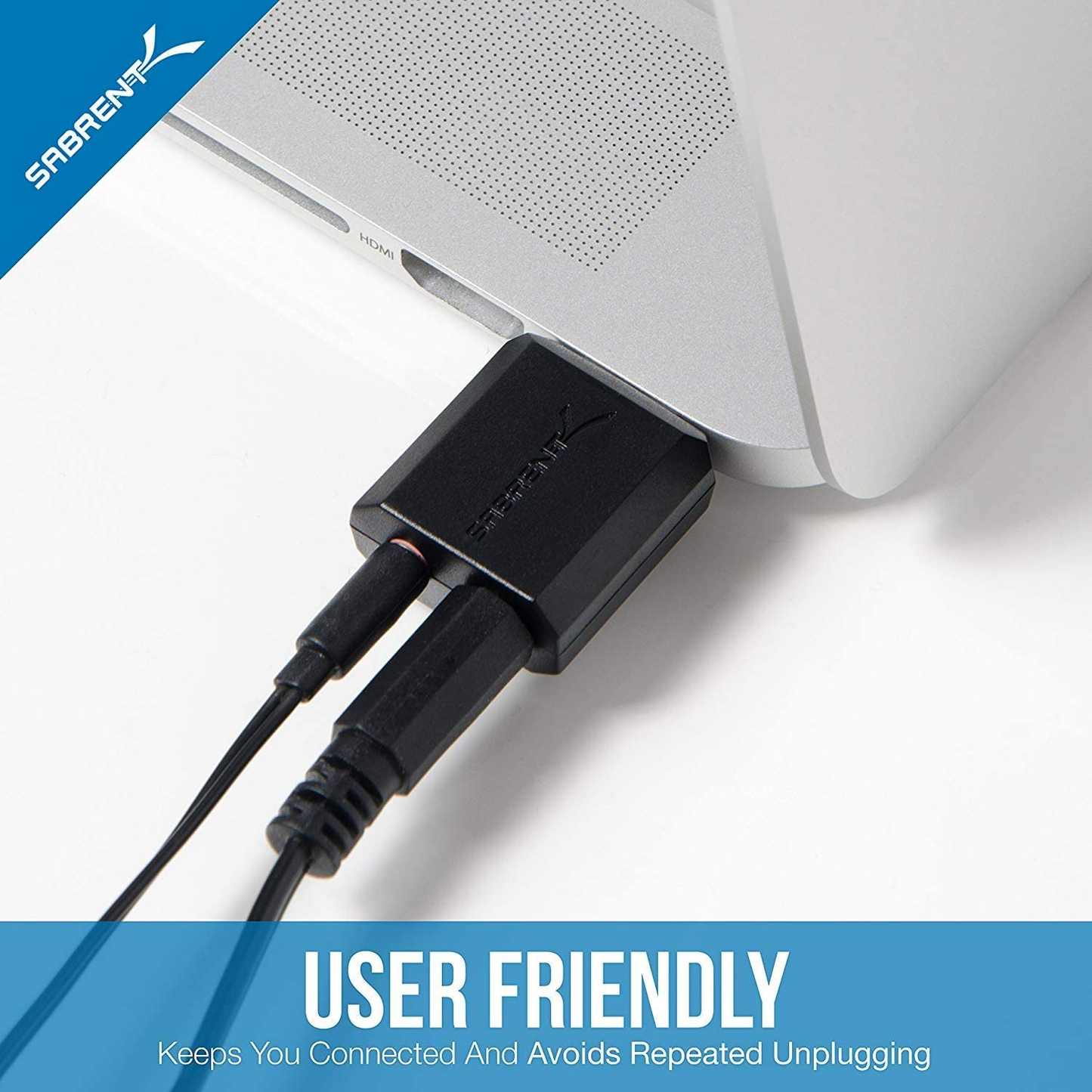 Sabrent USB External Stereo Sound Adapter for Windows and Mac. Plug and Play No Drivers Needed.