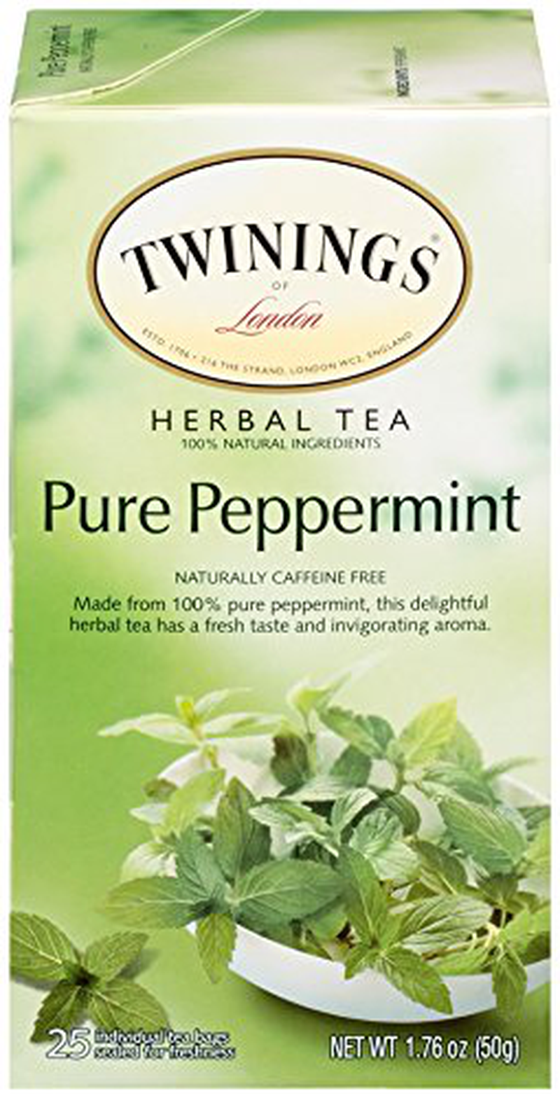 Twinings of London Pure Peppermint Tea Bags, 25 Count (Pack of 6)
