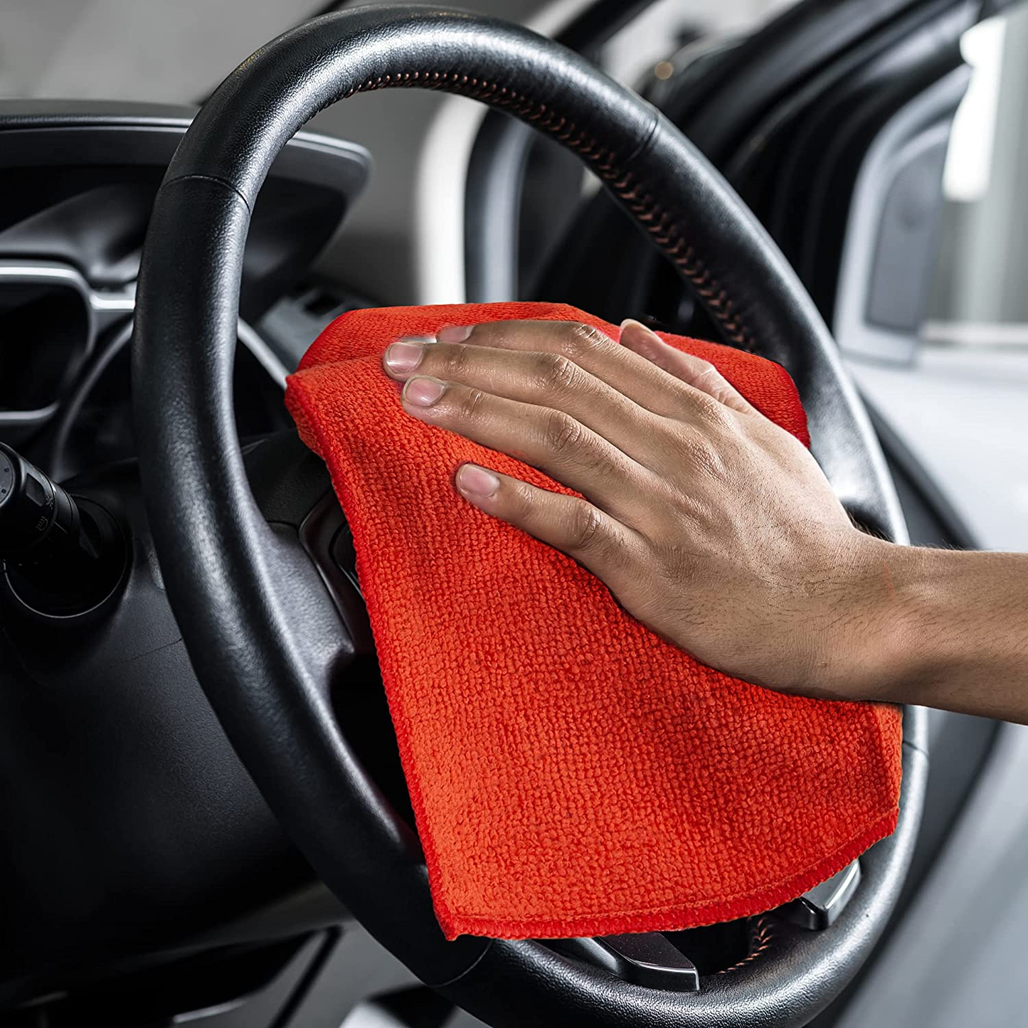 Microfiber Cleaning Cloths for Home, Kitchen, and Auto Detailing, 11.5 by 11.5 Inches, 5 Colors, 25 Pack