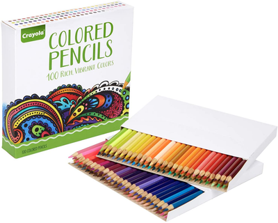 Crayola 100 Colored Pencils, Adult Coloring, Great for Coloring Books, Gift