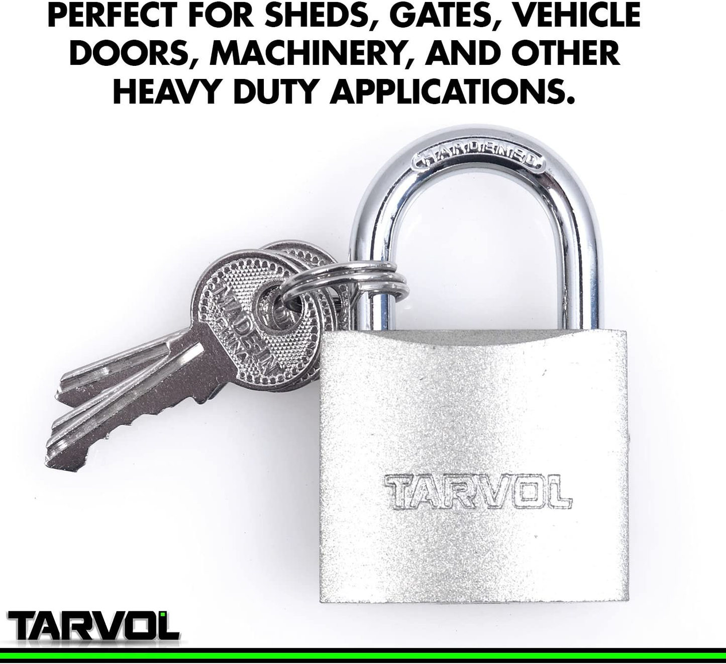 Steel Padlock with Keys (Heavy Duty Security) Safely Lock Interior or Exterior Gates, Sheds, Lockers, Bikes, Tool Box, or Containers. Includes 3 Master Keys