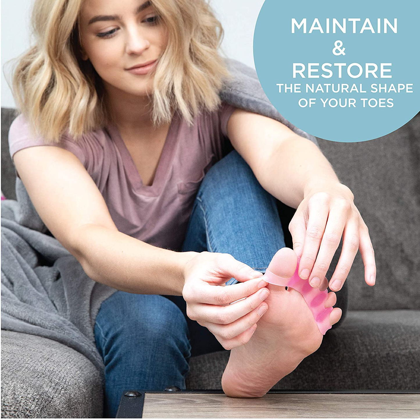 Mind Bodhi Toe Separators to Correct Bunions and Restore Toes to Their Original Shape (Bunion Corrector Toe Spacers Toe Straightener Toe Stretcher Big Toe Correctors) Universal Size (White)