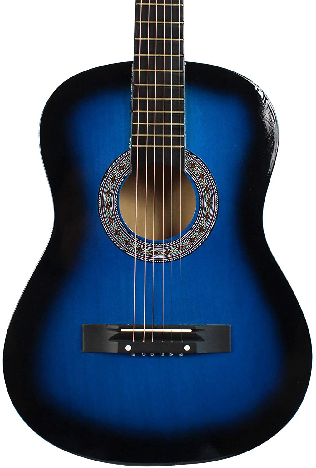YMC 38" Blue Beginner Acoustic Guitar Starter Package Student Guitar with Gig Bag,Strap, 3 Thickness 9 Picks,2 Pickguards,Pick Holder, Extra Strings, Electronic Tuner