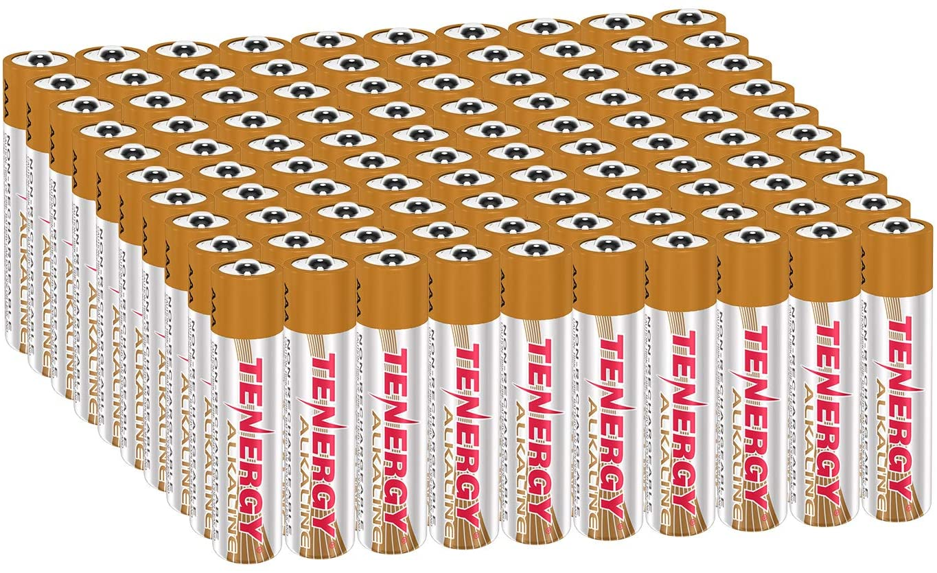 Tenergy 1.5V AAA Alkaline Battery, High Performance AAA Non-Rechargeable Batteries for Clocks, Remotes, Toys & Electronic Devices, Replacement AAA Cell Batteries, 100 Pack