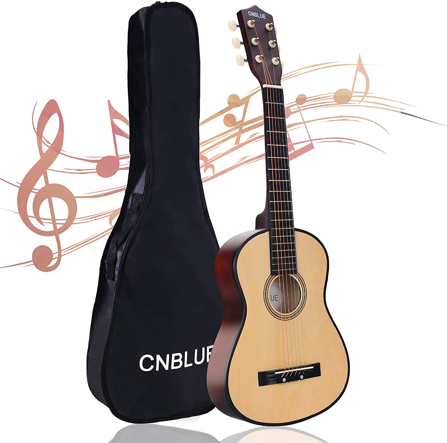 CNBLUE Acoustic Guitar Beginner Dreadnought Acoustic Guitar 30 Inch Kids Guitar 1/2 Size Mini Guitar ​Folk Small Guitar Steel Strings with Gig Bag