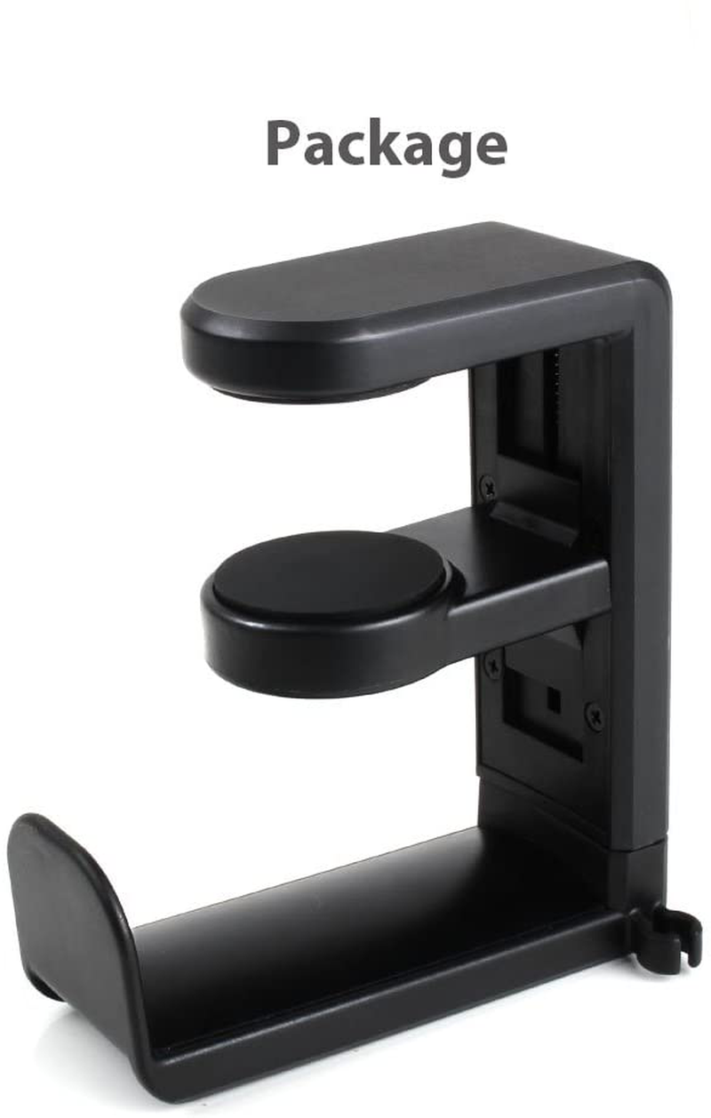 PC Gaming Headset Headphone Hook Holder Hanger Mount, Headphones Stand with Adjustable & Rotating Arm Clamp , Under Desk Design , Universal Fit , Built in Cable Clip Organizer EURPMASK