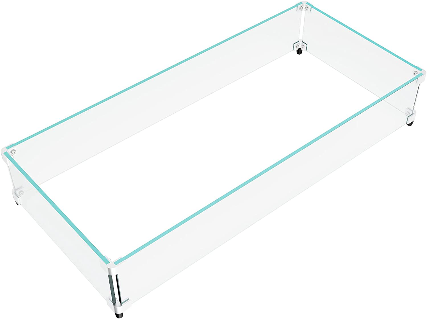 GASPRO 35.5 x 15.5 Inch Fire Pit Wind Guard for 52 Inch Rectangular Fire Table and 30 x 10 Inch Drop-in Fire Pit Pan, 5/16 Inch Thick