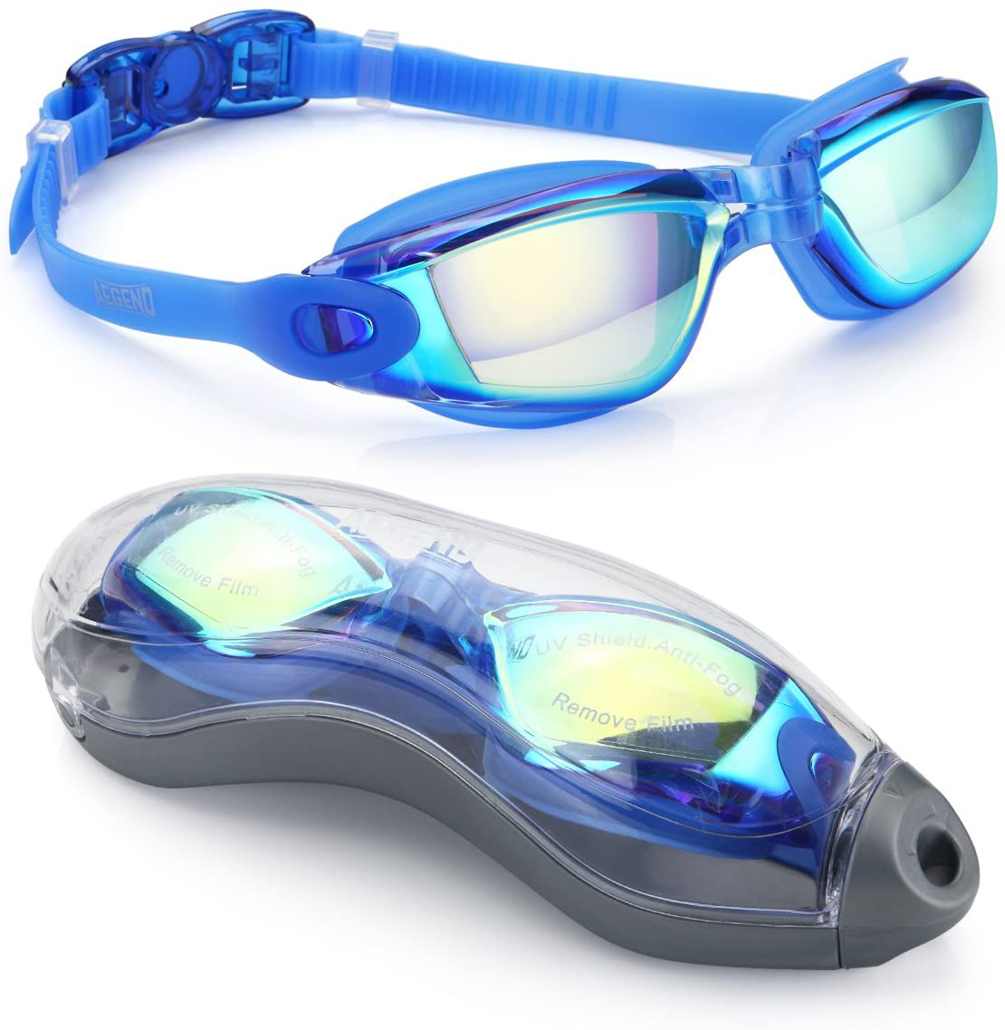 Aegend Swim Goggles, Swimming Goggles No Leaking Anti Fog Adult Men Women Youth