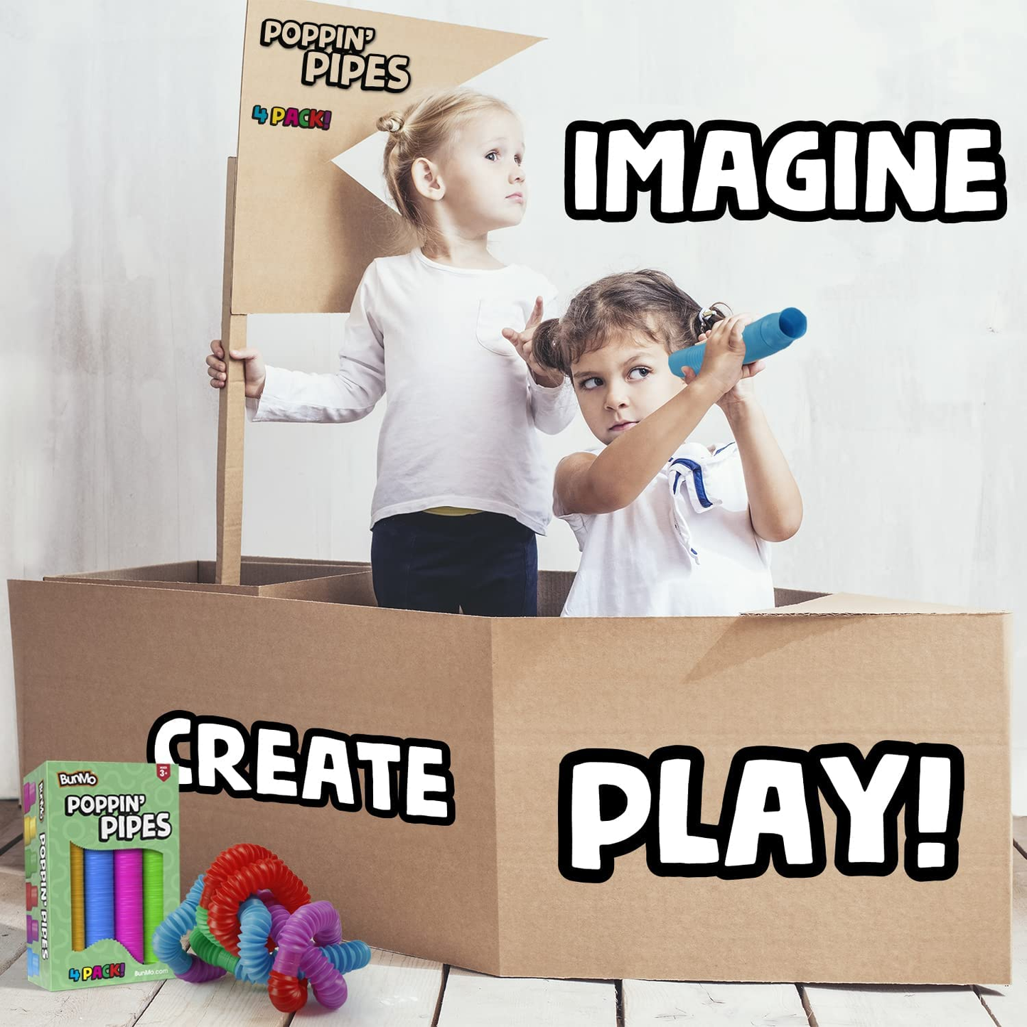 Bunmo Pop Tubes Sensory Toys, Fine Motor Skills Fidget Pack Toddler Toys, Fidget Toys for Sensory Kids and Kids Learning Toys.
