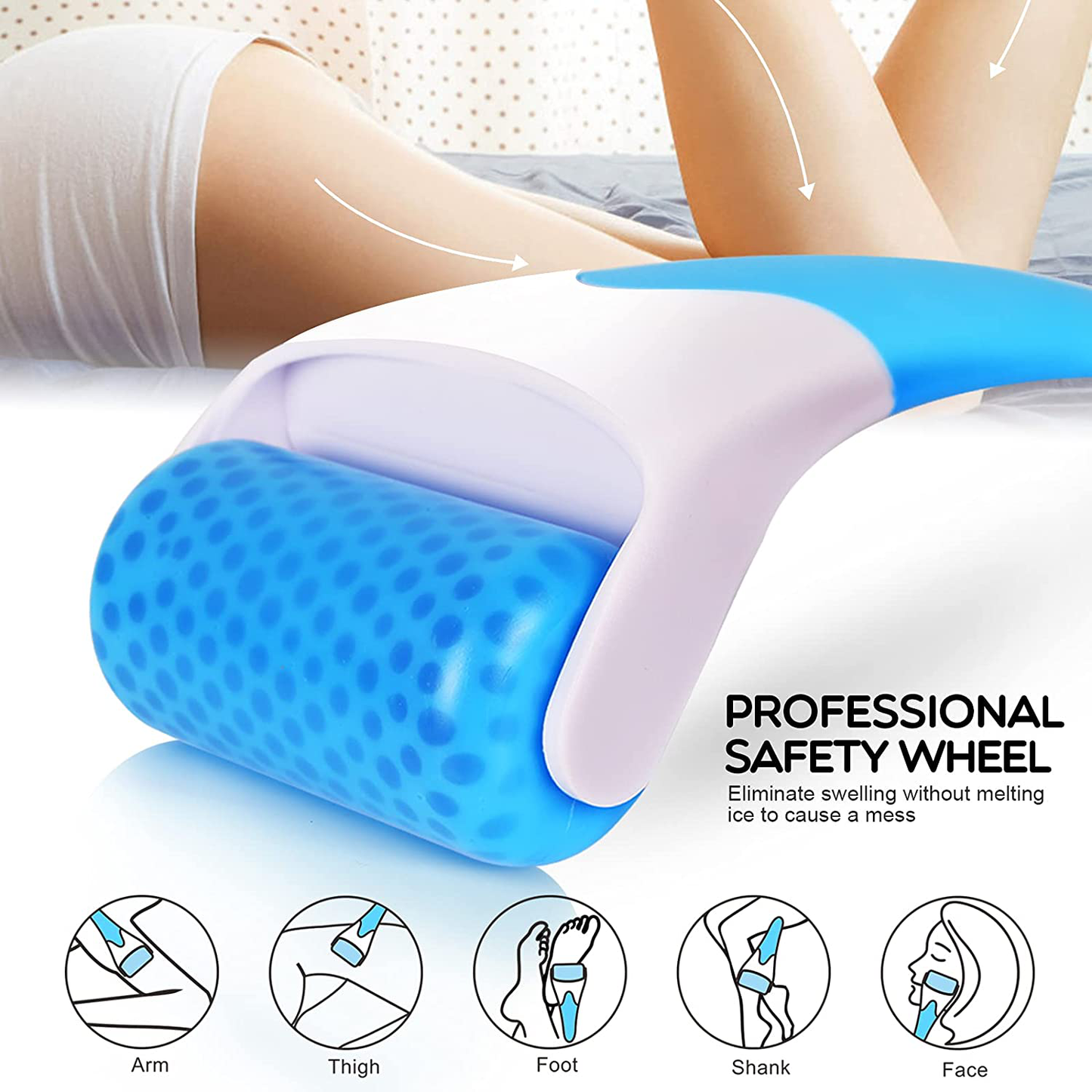 Ice Roller for Face Eye Puffiness, Teenitor Ice Face Roller Massager TMJ Migraine Pain Relief and Minor Injury Therapy Cold Freezer Tighten Skin Care Products