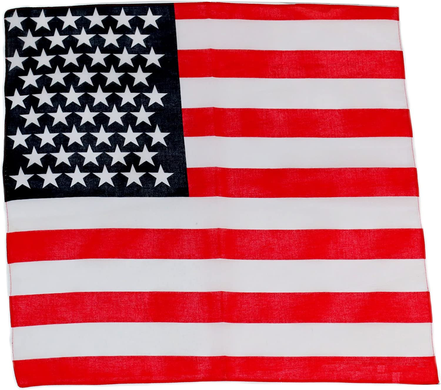 Novelty Bandanas 100% Cotton, Head Wrap 22" X 22" Single Pack, Usa Flag, One Size