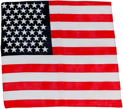 Novelty Bandanas 100% Cotton, Head Wrap 22" X 22" Single Pack, Usa Flag, One Size