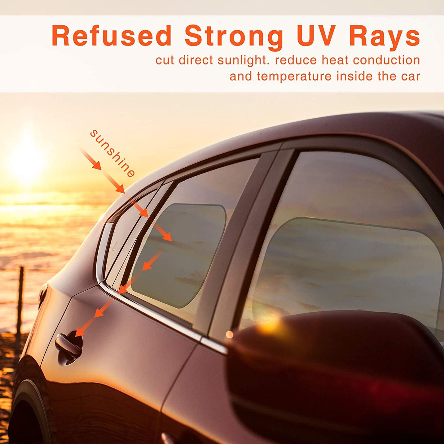 Maxpart Car Window Shades Cover Side Window Sunshade Protector Sun Shade Rear Window Visor Blinds Mesh Tint Net Solar Light Protection Shield for Kids Baby Infant