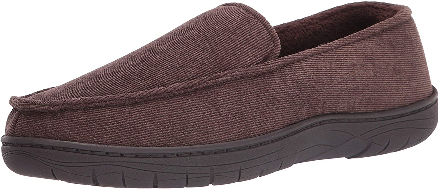 Hanes Men'S Moccasin Slipper House Shoe with Indoor Outdoor Memory Foam Sole Fresh Iq Odor Protection