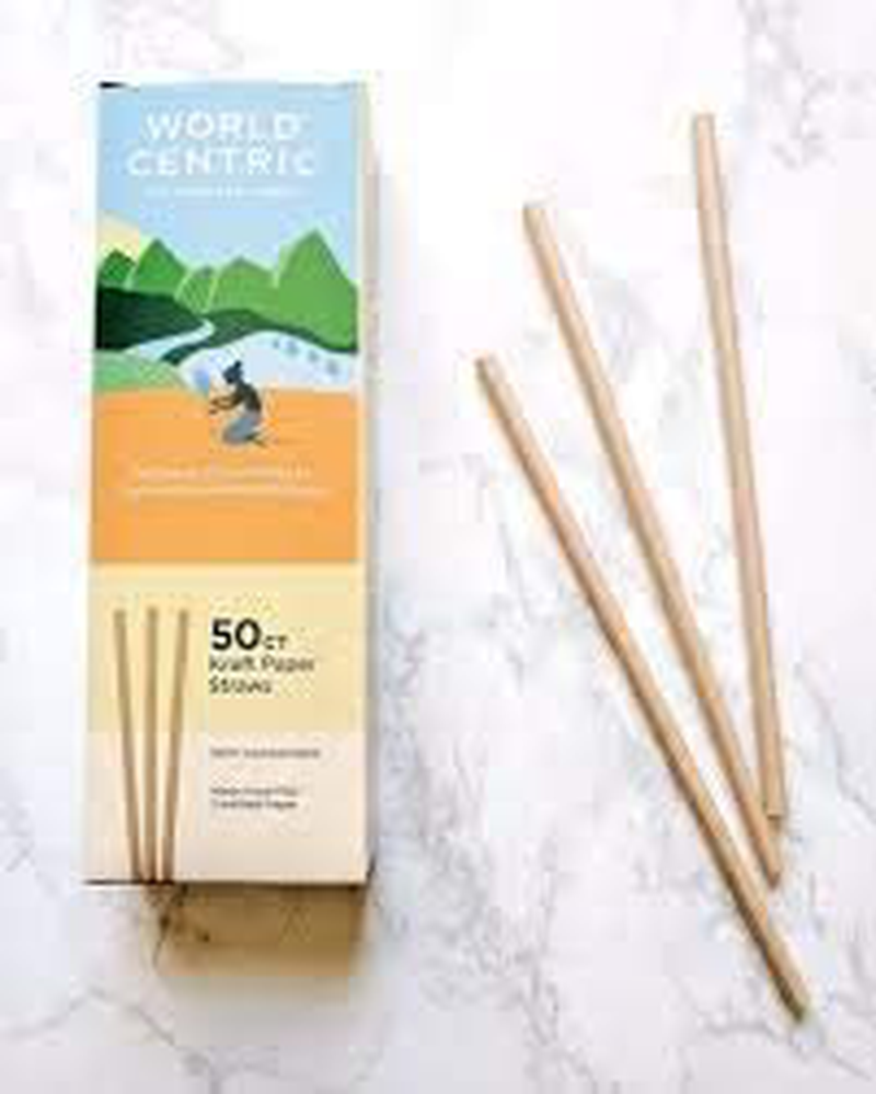 World Centric, Straws Paper Compostable, 50 Count