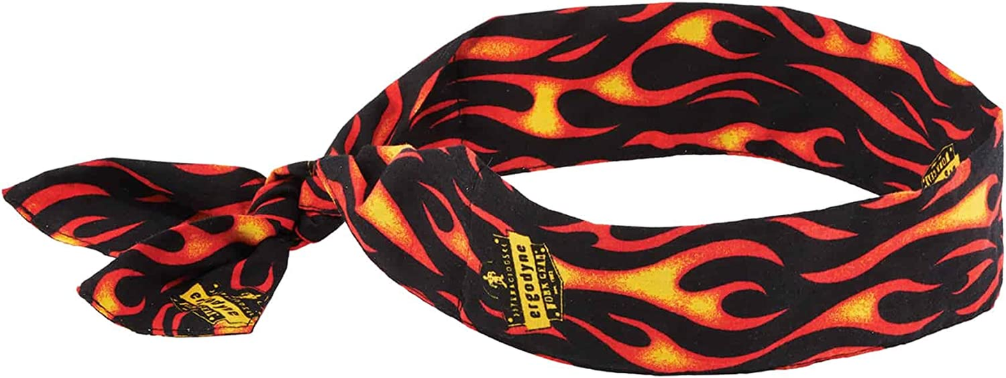 Chill Its 6700 Cooling Bandana, Lime, Evaporative Polymer Crystals for Cooling Relief, Tie for Adjustable Fit