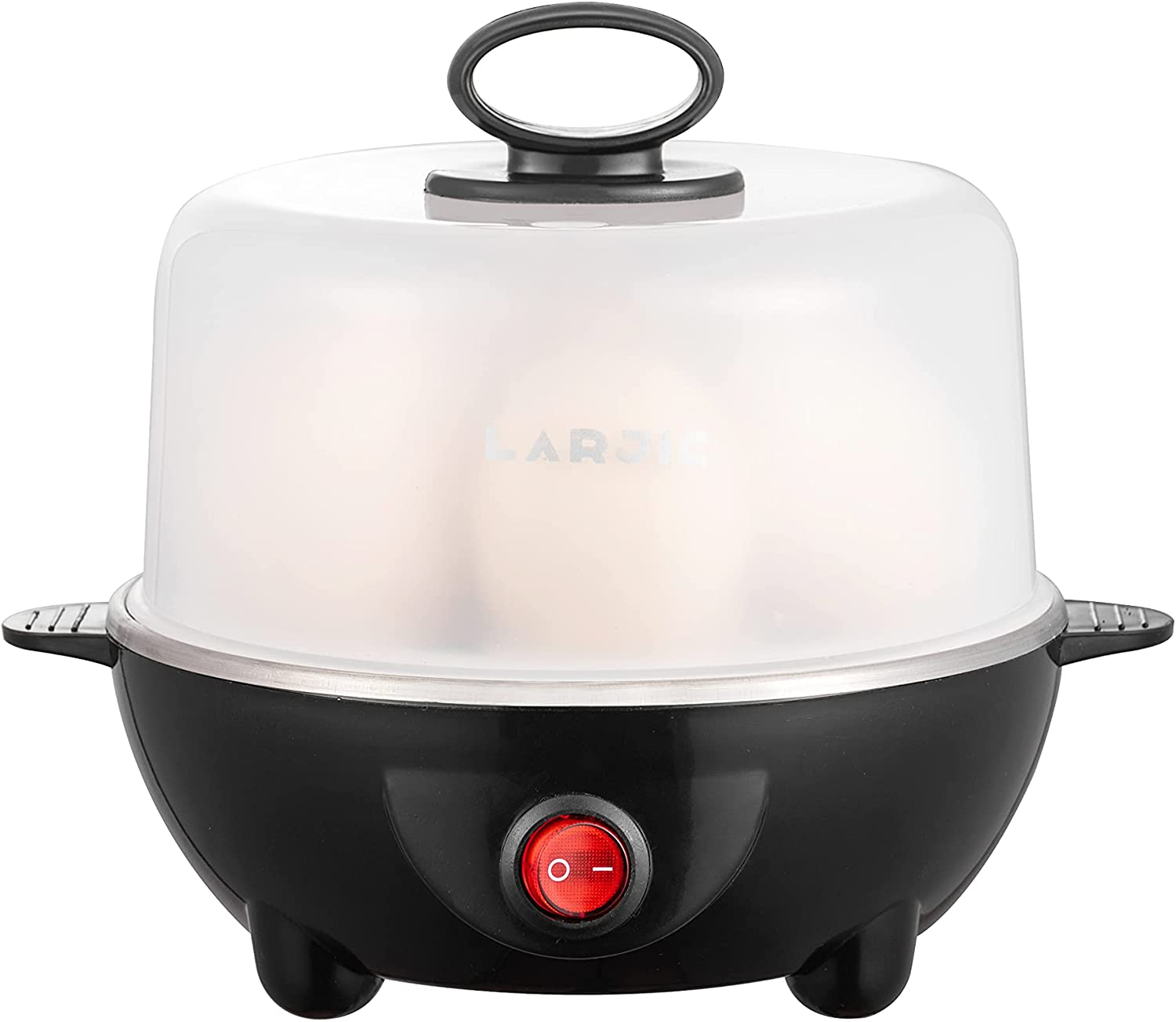 Electric Egg Boiler Cooker Rapid Poacher 1 or 7 Capacity Soft Medium Hard Boiled or Poached for Hard Boiled Scrambled Eggs or Omelets Steamed Vegetables Seafood W/Auto Shut off Feature Black