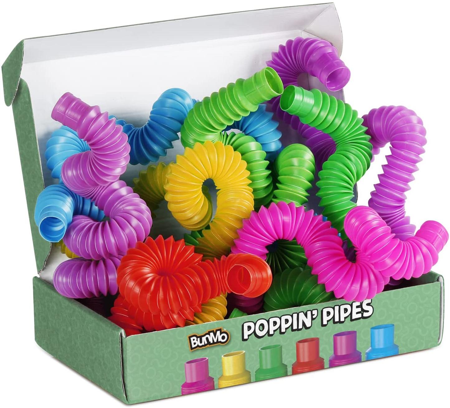Bunmo Pop Tubes Sensory Toys, Fine Motor Skills Fidget Pack Toddler Toys, Fidget Toys for Sensory Kids and Kids Learning Toys.