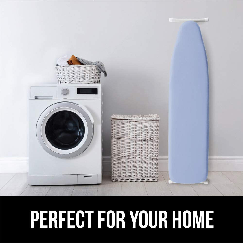 Gorilla Grip Reflective Silicone Ironing Board Cover, Resist Scorching and Staining, 15x54 Inch, Hook and Loop Fastener Straps, Pads Fit Large and Standard Boards, Elastic Edge, Thick Padding, Blue