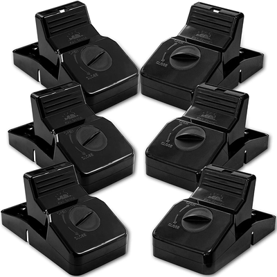 Pest Control Rat Traps & Mouse Traps for Instant Kill Results, Set of 6 Large Reusable Snap Traps for Mice Chipmunks 'N Squirrels, Humane Mousetraps for the House