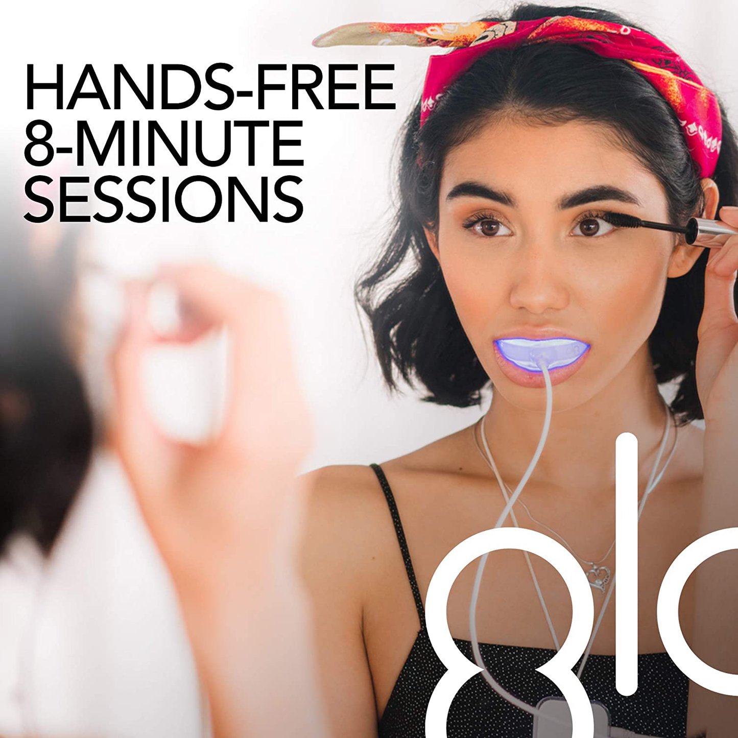 GLO Brilliant Deluxe Teeth Whitening Device Kit with Patented Blue LED Light & Heat Accelerator for Fast, Pain-Free, Long Lasting Results