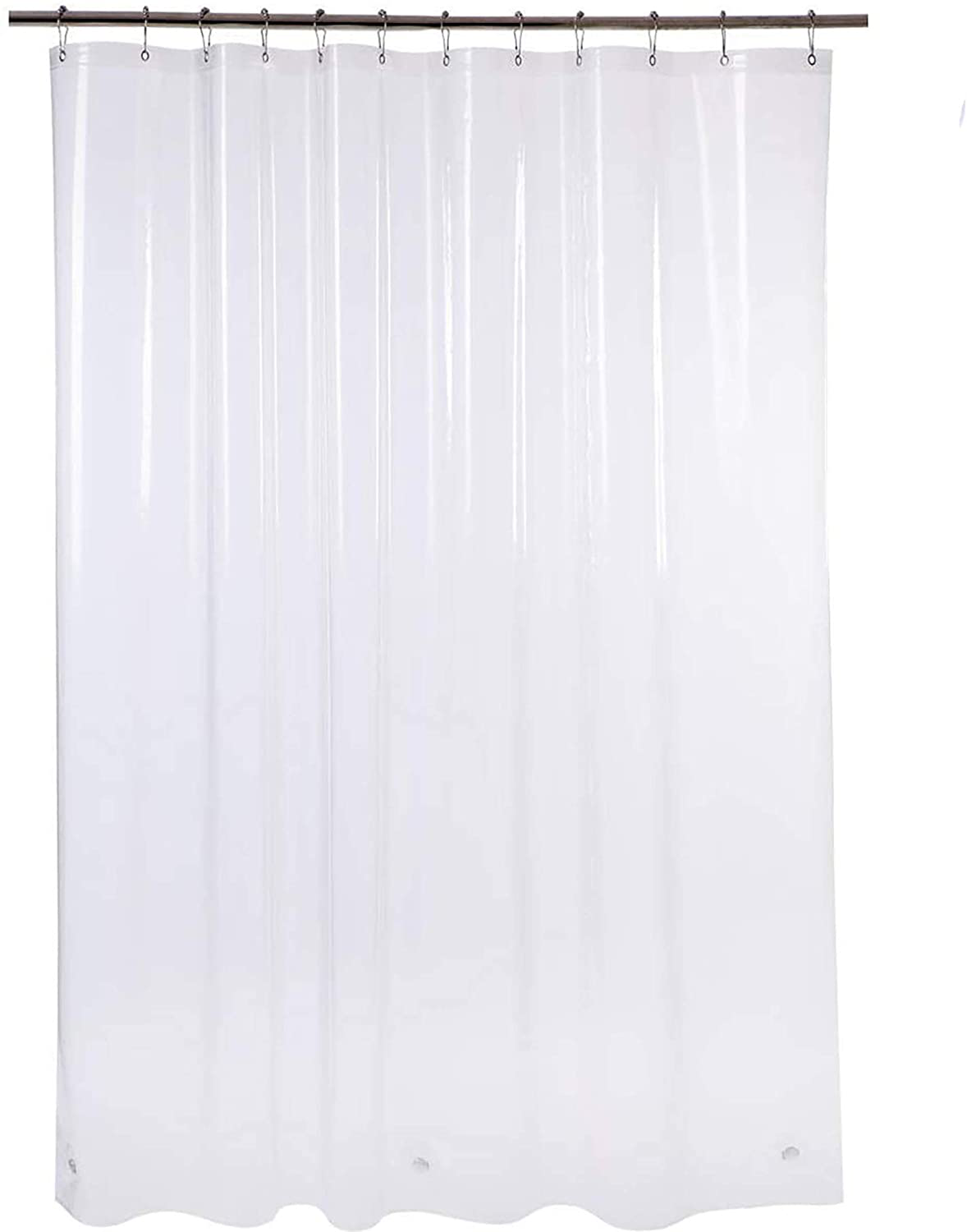 AmazerBath Plastic Shower Curtain Liner, Thick Bathroom Shower Curtains with Heavy Duty Clear Stones and Grommet Holes